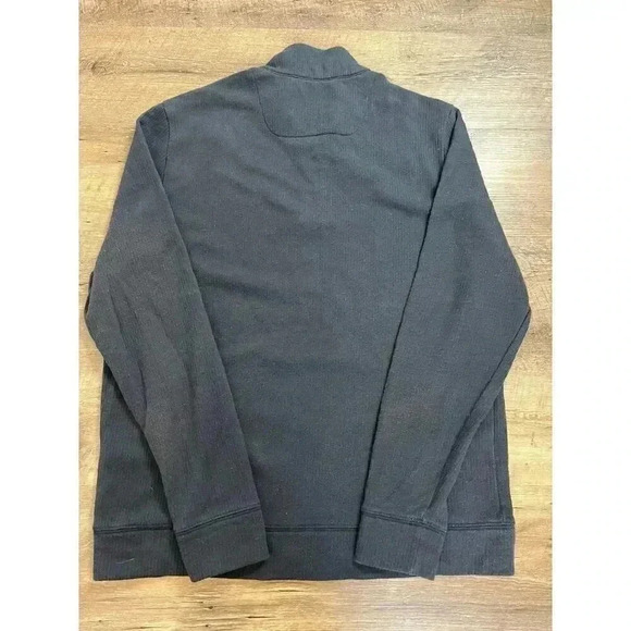 Toes On The Nose Men's Sweater Quarter Zip Pullover Black Ribbed L Surf - Picture 9 of 11